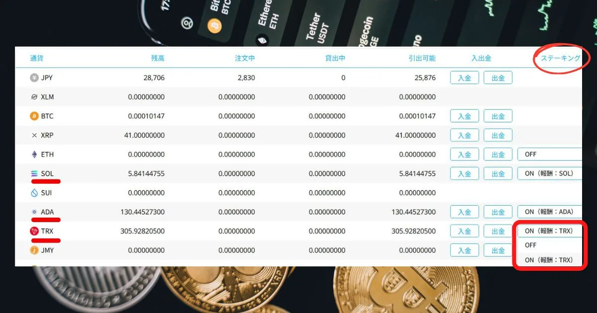 bitpoint ステーキング画面 ワンクリックUI