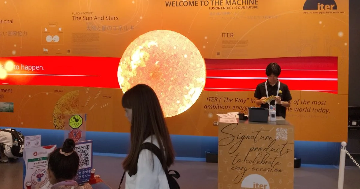 EXPO2025 大阪・関西万博 国際機関共同館 ITERブース｜太陽と星のエネルギーを解説するパネルと体験カウンター